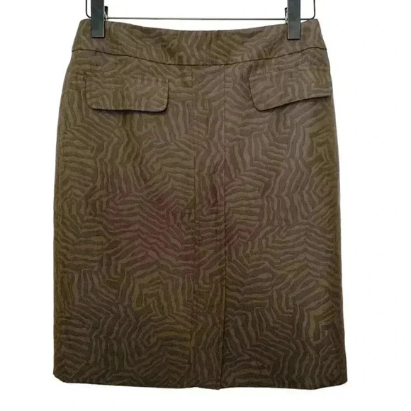 Ann Taylor NWOT A Line  Midi Skirt Textured Chocolate Brown - Picture 1 of 6